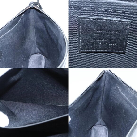 LOUIS VUITTON Eclipse Glaze Pochette Cosmos Clutch Bag M63373 LV Auth 94116 - Picture 14 of 15